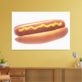 マスタードのホットドッグ キャンバスプリント (インサイチュ (リビング))
