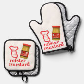 マスタードのミスター 鍋つかみ&鍋敷きセット (正面/裏面)