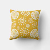 マスタードの花の特別で黄色い花柄 クッション (裏面)