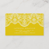 マスタードの黄色いモロッコのレースパターン名刺 名刺 (裏面)