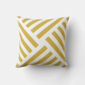 マスタードの黄色の幾何学的な風車のストライプ クッション (裏面)