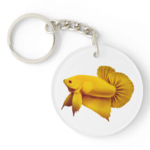 マスタードのBettaの大きく黄色い魚Keychain