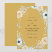 マスタードアネモネのリースの結婚式 招待状 (正面/裏面)