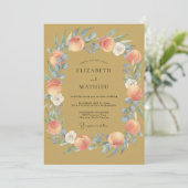 マスタードアプリコット芍薬の結婚式 招待状 (スタンド正面)
