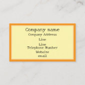 マスタードイエローとクリームのミニマルな名刺 名刺 (裏面)