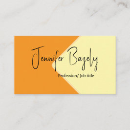 マスタードイエローとクリームのミニマルな名刺 名刺
