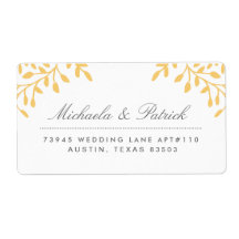 マスタードイエローとチャコールグレーの住所 シール