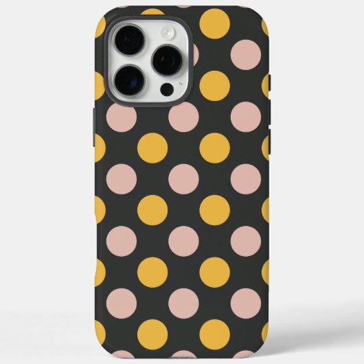 マスタードイエローとピンクのドット柄 Case-Mate iPhoneケース (裏面)