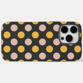 マスタードイエローとピンクのドット柄 Case-Mate iPhoneケース (裏面 (横))