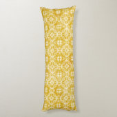 マスタードイエローとホワイトレースオーバーレイ ボディピロー (裏面 (縦))