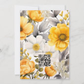 マスタードイエローとライトグレー結婚フローラ 招待状 (裏面)
