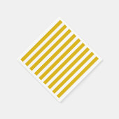 マスタードイエローと白の縦型ストライプ文字 スタンダードカクテルナプキン (角)