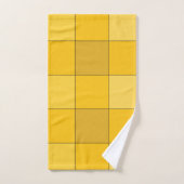 マスタードイエローのチェック柄 バスタオルセット (ハンドタオル)