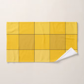 マスタードイエローのチェック柄 バスタオルセット (ハンドタオル)