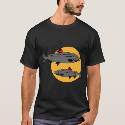 マスタードイエローの魚 Tシャツ (正面)