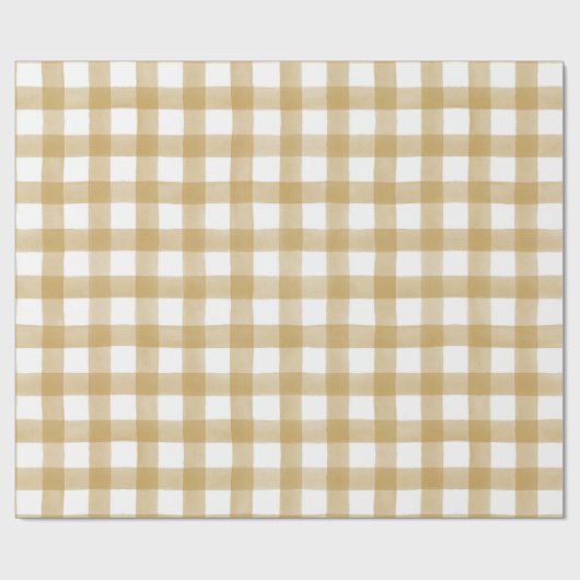 マスタードイエローイングリッシュカントリーチェックのプレッドギフト ラッピングペーパー (フラット)