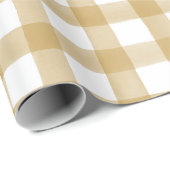 マスタードイエローイングリッシュカントリーチェックのプレッドギフト ラッピングペーパー (ロールコーナー)