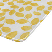 マスタードイエローウォーター葉カラーパターン カッティングボード (角)