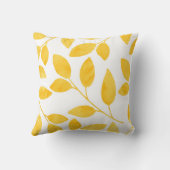 マスタードイエローウォーター葉カラー クッション (裏面)