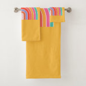 マスタードイエローカラフルレインボー バスタオルセット (インサイチュ)