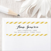 マスタードイエローカーニバルストライプ住所 シール (インサイチュ)