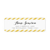 マスタードイエローカーニバルストライプ住所 シール (正面)