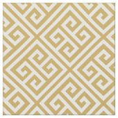 マスタードイエローギリシャ語鍵パターン ファブリック (クローズアップ)