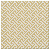 マスタードイエローギリシャ語鍵パターン ファブリック (クローズアップ)