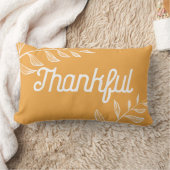 マスタードイエローサンクフル&賛美レトロタイポグラフィ ランバークッション (ブランケット)