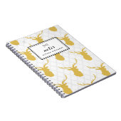 マスタードイエロースタグパターパーソナライズされたン ノートブック (右側)