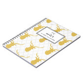 マスタードイエロースタグパターパーソナライズされたン ノートブック (左側)