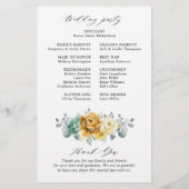 マスタードイエローセージ緑の結婚式 プログラム (裏面)