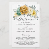 マスタードイエローセージ緑の結婚式 プログラム (正面/裏面)