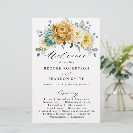 マスタードイエローセージ緑の結婚式 プログラム (スタンド正面)