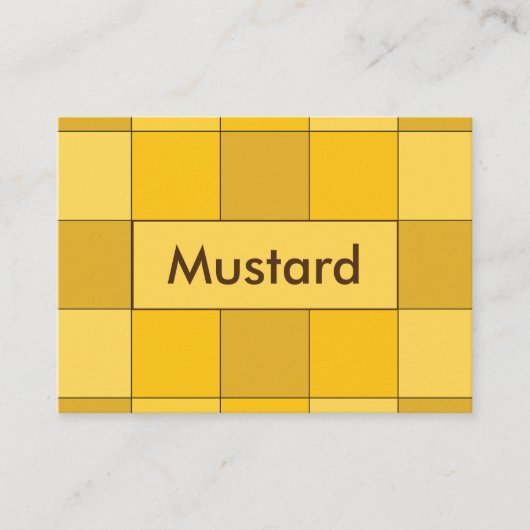 マスタードイエローチェッカーボードマスタード 名刺 (正面)