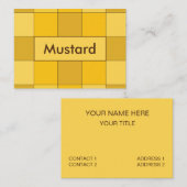 マスタードイエローチェッカーボードマスタード 名刺 (正面/裏面)
