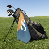 マスタードイエローネイビーブルーモノグラム ゴルフタオル (グリーン)