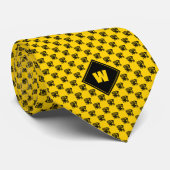 マスタードイエローパグパターン ネクタイ (ロール)