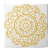 マスタードイエローパターンがタイルを描く タイル (正面)