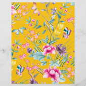 マスタードイエローフラワースクラップブック紙 (正面)