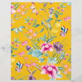 マスタードイエローフラワースクラップブック紙 (裏面)