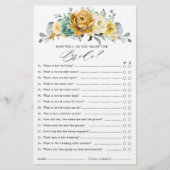 マスタードイエローフローラセージブライダルシャワーゲーム (正面)