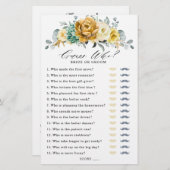 マスタードイエローフローラセージブライダルシャワーゲーム (正面/裏面)