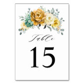 マスタードイエローフローラセージモダングリーン結婚リーズ テーブルナンバー (裏面)