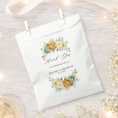 マスタードイエローフローラセージモダングリーン結婚リーズ フェイバーバッグ (クリップ留めされた状態)