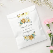 マスタードイエローフローラセージモダングリーン結婚リーズ フェイバーバッグ (封をした状態)