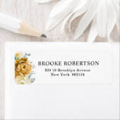 マスタードイエローフローラセージモダングリーン結婚リーズ ラベル (インサイチュ)