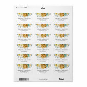 マスタードイエローフローラセージモダングリーン結婚リーズ ラベル (フルシート)