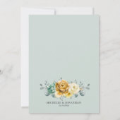 マスタードイエローフローラセージモダングリーン結婚リーズ 招待状 (裏面)