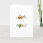 マスタードイエローフローラセージモダングリーン結婚リーズ 招待状 (裏面)